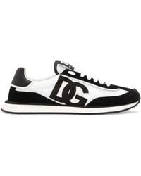Dolce & Gabbana - Dolce & Gabbana Suede And Mesh Dg Cushion Sneakers - Lyst