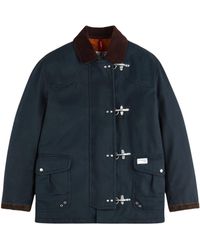 Fay - 4 Hooks Corduroy-Collar Lobster-Claw-Fastening Coat - Lyst