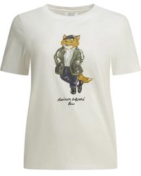 Maison Kitsuné - Weekend Fox Crew-Neck T-Shirt - Lyst