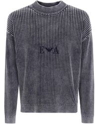 Emporio Armani - Cotton Crewneck Sweater - Lyst