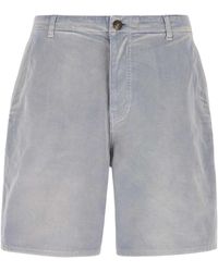 Prada - Powder Blue Gabardine Bermuda Shorts - Lyst