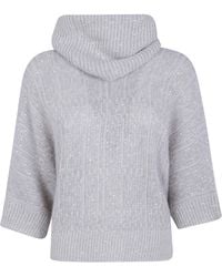 D.exterior - "Galles" Soft Alpaca Kimono Turtle Neck Sweater - Lyst