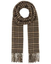 Saint Laurent - Prince Of Wales Pattern Silk Scarf - Lyst