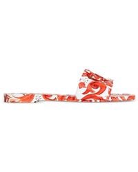 Dolce & Gabbana - Maiolica Print Flat Sandals - Lyst