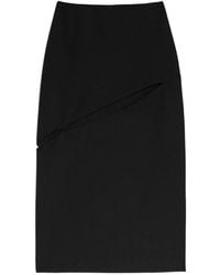 Jil Sander - Wool Blend Midi Skirt - Lyst