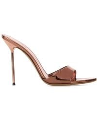 Paris Texas - Bronze Leather Lidia Heels - Lyst