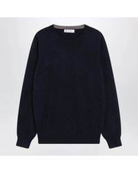 Brunello Cucinelli - Cashmere Crewneck Sweater With Contrast Trim - Lyst