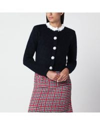 Self-Portrait - Alpaca Sweater With Flowers - Lyst