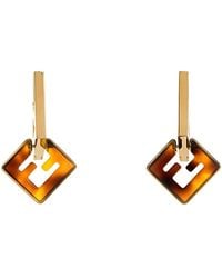 Fendi - Printed Plexiglass And Metal Forever Earrings - Lyst