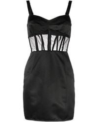 Dolce & Gabbana - Dolce & Gabbana Boned Bodice Panelled Mini Satin Dress - Lyst