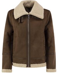 Ralph Lauren - Faux Shearling Aviator Jacket With Suede-Effect Finish - Lyst