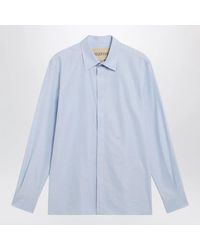 Valentino - Fil-À-Fil Cotton Shirt With Vlogo Embroidery - Lyst