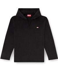 DIESEL - Long-Sleeve T-Shirt With Flannel Hood - Lyst