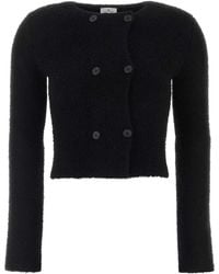 Courreges - Bouclette Knit Double Breasted Jacket - Lyst
