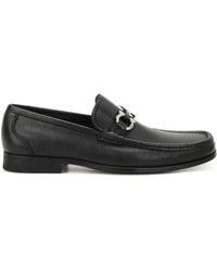 Ferragamo - Leather Grandioso Gancini Flat Shoes - Lyst