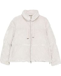 Herno - Quilted Finish, Funnel Neck, Drawstring Fastening, Front Zip Fastening, Long Sleeves, Logo Plaque To The Rear, -Tone Hardware - Lyst