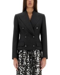 Dolce & Gabbana - Dolce & Gabbana Dolce Double-Breasted Jacket With Dg Logo Buttons - Lyst