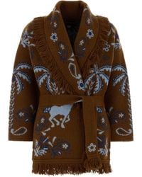 Alanui - Island Roots Foulard Embroidered Wool-Blend Cardigan - Lyst
