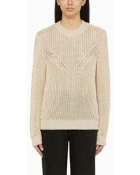 Isabel Marant - Recycled Polyester Ecru Crew-Neck Jumper - Lyst