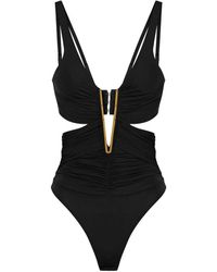Elisabetta Franchi - Draped Cut-Out Bodysuit - Lyst