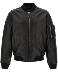 DSquared² - Leather Bomber Jacket - Lyst