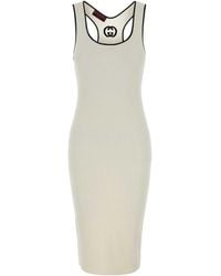 Gucci - Ivory Jersey Dress - Lyst