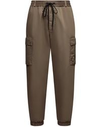 Moncler - Cuffed Nylon Trousers Khaki - Lyst
