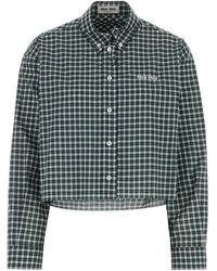 Miu Miu - Relaxed Checks Shirt - Lyst