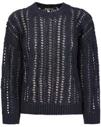 Brunello Cucinelli - Cable & Mesh Jute And Cotton Jersey - Lyst
