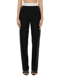 Alexander Wang - High Waisted Pleated Pant With Logo Elastic - Lyst