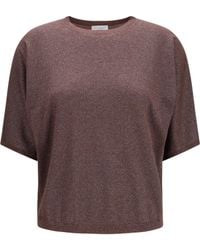 Brunello Cucinelli - Short-Sleeve Cashmere And Silk Sweater - Lyst