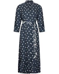 Max Mara - S Max Mara Long Silk Dress With Polka Dots - Lyst