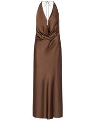 ROTATE BIRGER CHRISTENSEN - Elegant Halter Neck Long Dress With Deep V-Neckline - Lyst
