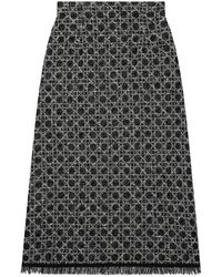 Dior - Macrocannage Midi Skirt - Lyst