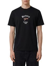 Burberry - Cotton T-Shirt With Check Flag - Lyst