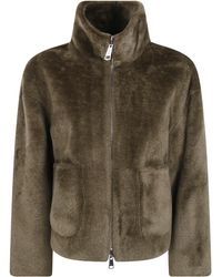 Betta Corradi - "Shao" High Neck Zipped Bomber Jacket - Lyst
