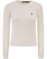 Polo Ralph Lauren - Cotton Cable Knit Crew Neck Jumper - Lyst