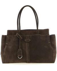 Tod's - Medium Suede Shopping Bag - Lyst