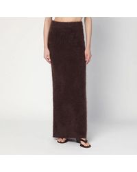 Soft Goat - Long Mocha-Coloured Brushed Cashmere Skirt - Lyst