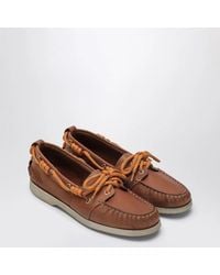 Golden Goose - Tan Cow Leather Boat Loafers - Lyst