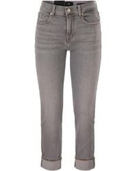 7 For All Mankind - Relaxed Skinny Cropped Slim Illusion Stretch Denim Jeans - Lyst
