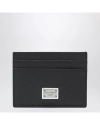 Dolce & Gabbana - Dolce&Gabbana Dauphine Leather Card Holder With Logo Plaque - Lyst