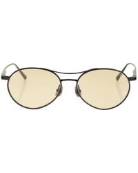 Brunello Cucinelli - Titanium Aviator Sunglasses With Crystal Lenses - Lyst