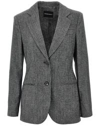 Emporio Armani - Wool-Blend Single-Breasted Flannel Jacket - Lyst