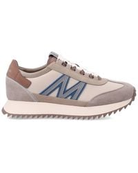 Moncler - Monogram-Embellished Leather And Nubuck Sneakers With Serrated Tr Sole For - Lyst