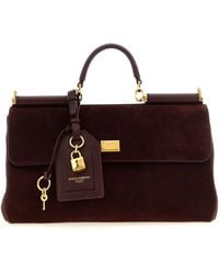 Dolce & Gabbana - Dolce & Gabbana Medium Suede 'My Sicily' Handbag - Lyst