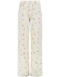 MSGM - Pantalone Con Motivo Floreale - Lyst