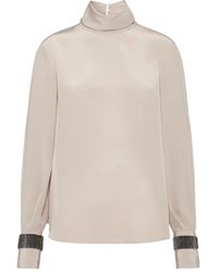 Brunello Cucinelli - Turtle Neck Blouse - Lyst