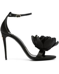 Dolce & Gabbana - Dolce & Gabbana Keira Satin Heel Sandals - Lyst