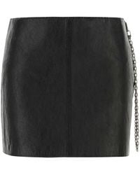 Alexander Wang - Low-Rise Leather Mini Skirt - Lyst